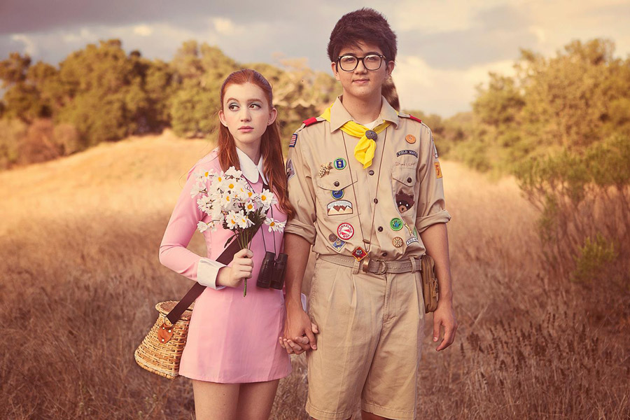 Posing as Sam and Suzy from Moonrise Kingdom.